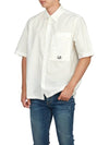 Cotton Popeline Short Sleeve Shirt White - CP COMPANY - BALAAN 5