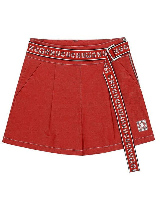 C23MPT002W Belted Short Pants Red - CHUCUCHU - BALAAN 1