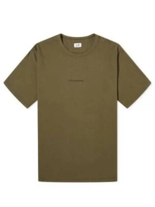 24/1 Jersey Garment Dyed Logo Short Sleeve T-Shirt Green - CP COMPANY - BALAAN 2