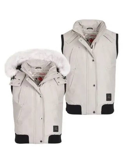 Lexington Logo Patch Cotton Hooded Padded Vest Grey - MOOSE KNUCKLES - BALAAN 2