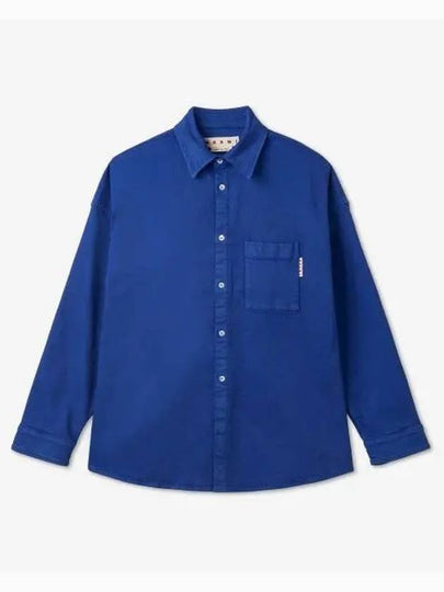 Logo Pocket Denim Long Sleeve Shirt Blue - MARNI - BALAAN 2