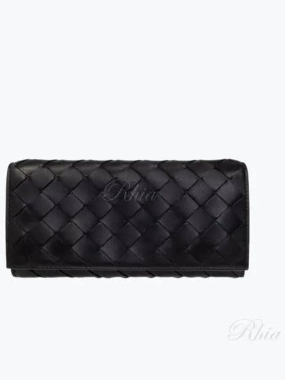 Intrecciato Flap Long Wallet Black - BOTTEGA VENETA - BALAAN 2