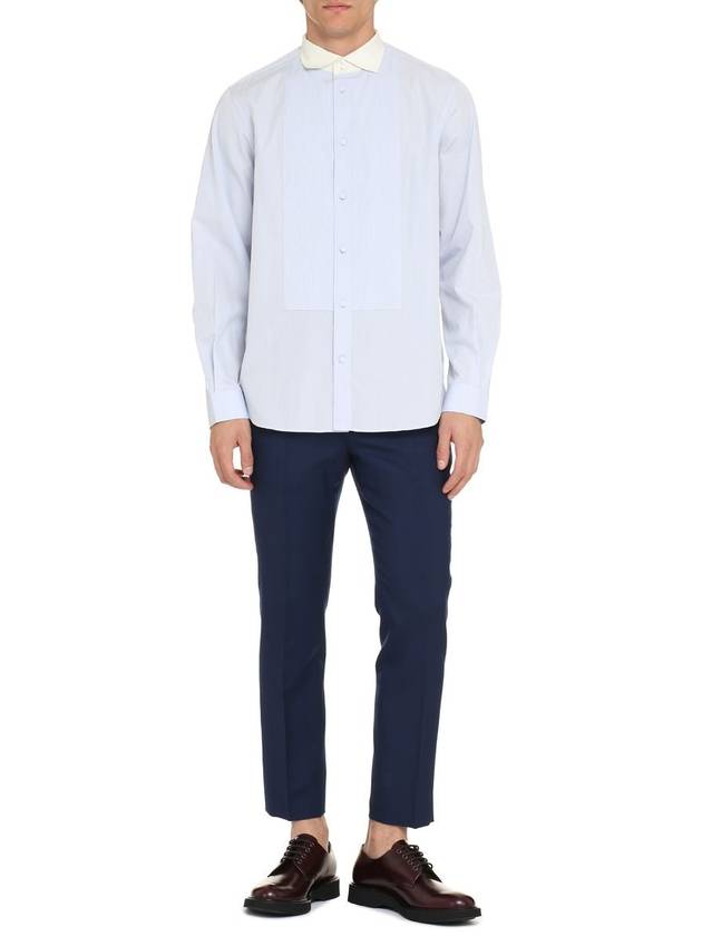 Cotton Poplin Boxy Long Sleeve Shirt Blue - GUCCI - BALAAN 4