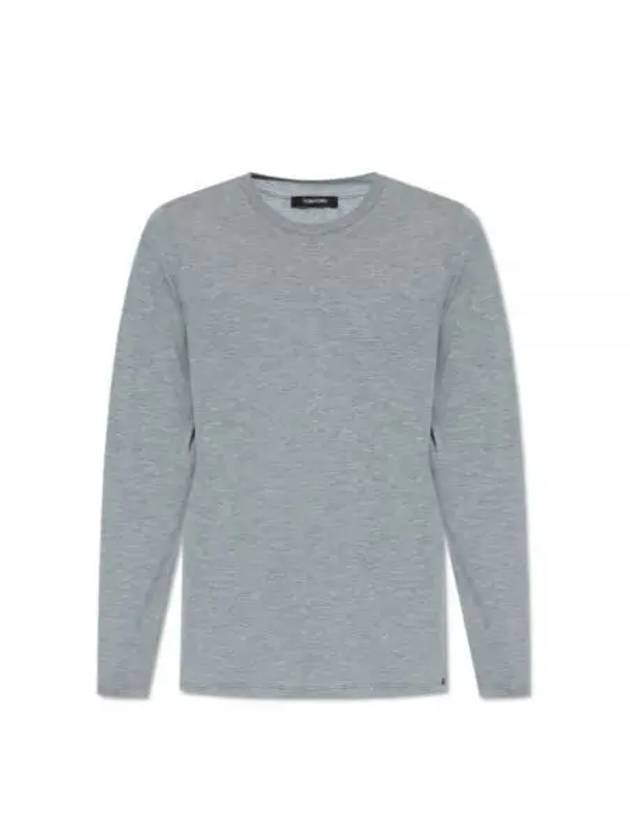 Crew Neck Cotton Modal Long Sleeve T-Shirt Grey - TOM FORD - BALAAN 2