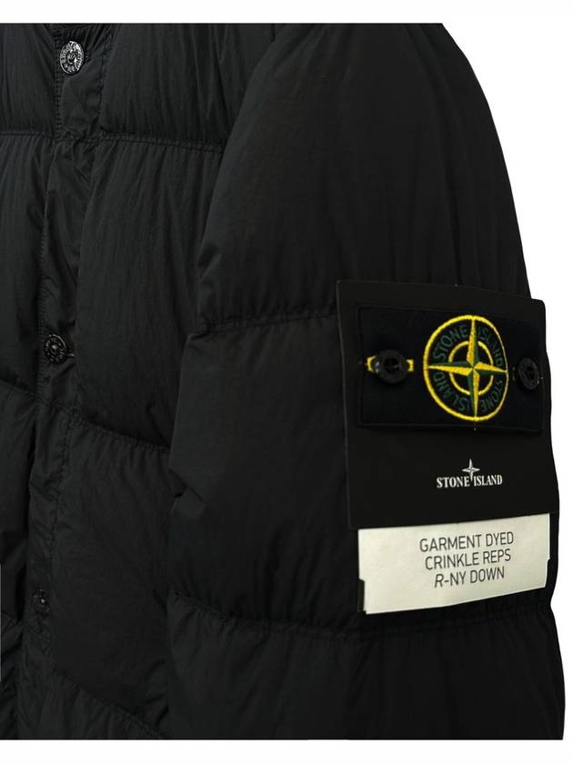 Garment Dyed Crinkle Reps Down Padding Black - STONE ISLAND - BALAAN 4