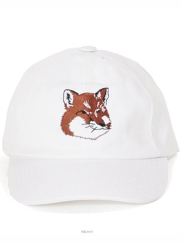 Large Fox Head Embroidered 6P Ball Cap White - MAISON KITSUNE - BALAAN 3