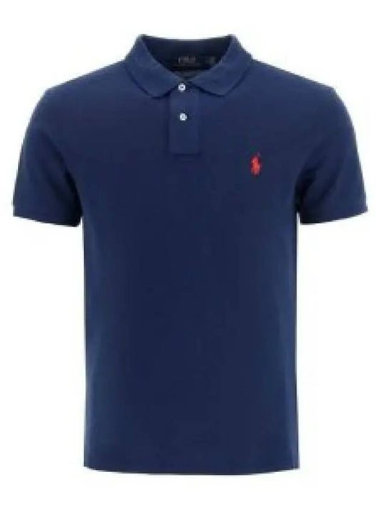 Men's Pony Slim Fit Short Sleeve Polo Shirt Navy - POLO RALPH LAUREN - BALAAN 2