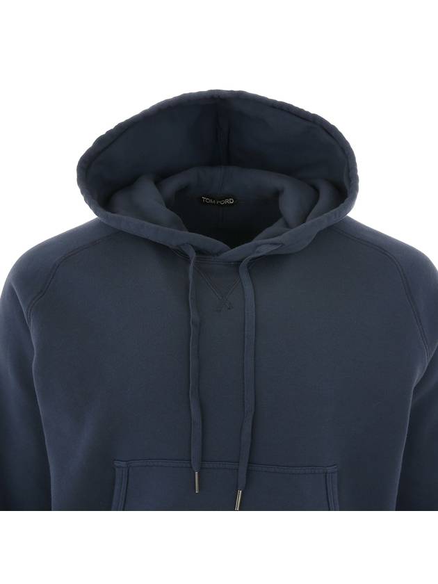 Cotton Garment Dye Drawstring Hoodie Blue - TOM FORD - BALAAN 5