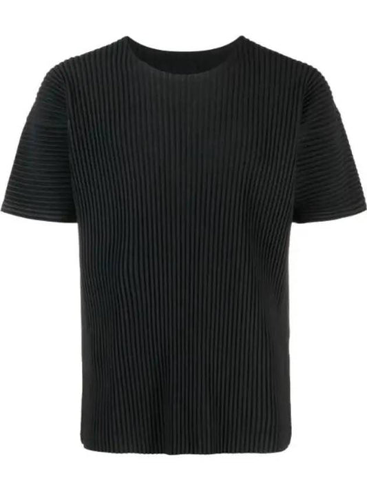 Crew Neck Classic Short Sleeve T-Shirt Black - ISSEY MIYAKE - BALAAN 1