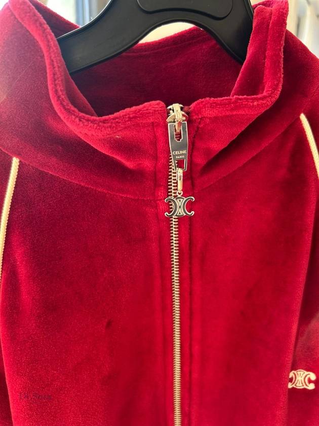 Velvet Triomphe Jersey Track Jacket Red - CELINE - BALAAN 4