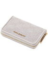 Jet Set Monogram Pattern Card Wallet White - MICHAEL KORS - BALAAN 5