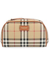 Check Travel Small Pouch Bag Beige - BURBERRY - BALAAN 1