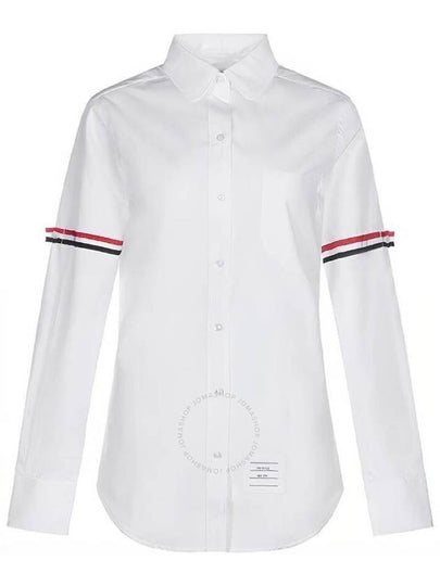 Women's RWB Stripe Detailed Buttoned Shirt White - THOM BROWNE - BALAAN 2