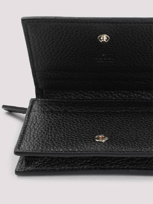 GG Emblem Mini Leather Half Wallet Black - GUCCI - BALAAN 4