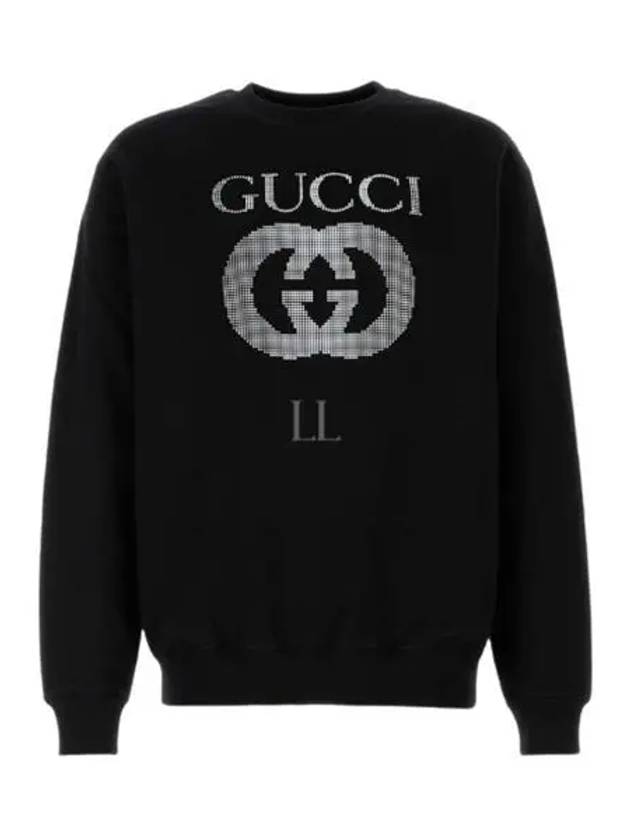 Embellished Logo Crew Neck Sweater Black - GUCCI - BALAAN 2