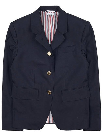 Plain Weave Slim Fit Wool Bland Blazer Jacket Navy - THOM BROWNE - BALAAN 2