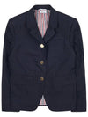 Plain Weave Slim Fit Wool Bland Blazer Jacket Navy - THOM BROWNE - BALAAN 2