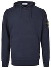 Wappen Patch Cotton Fleece Hoodie Navy - STONE ISLAND - BALAAN 2