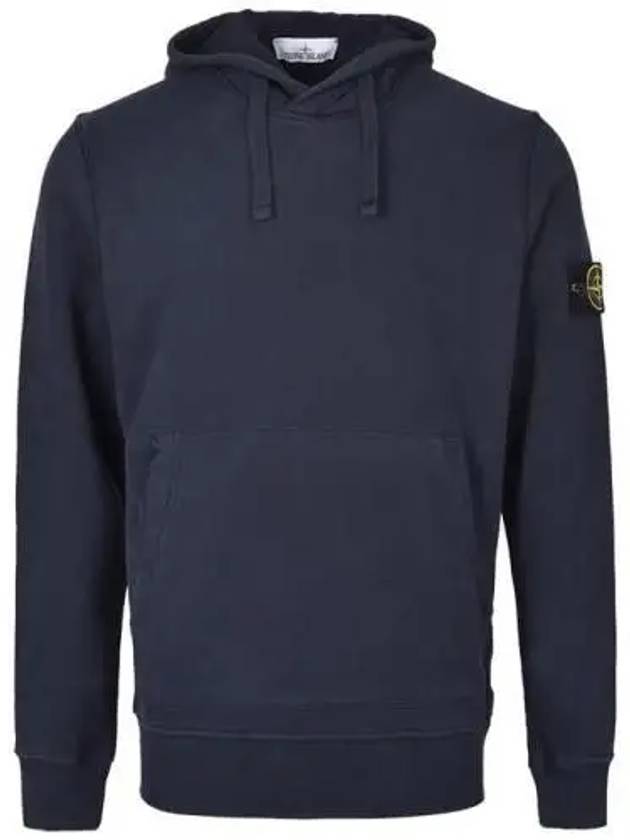 Wappen Patch Cotton Fleece Hoodie Navy - STONE ISLAND - BALAAN 2