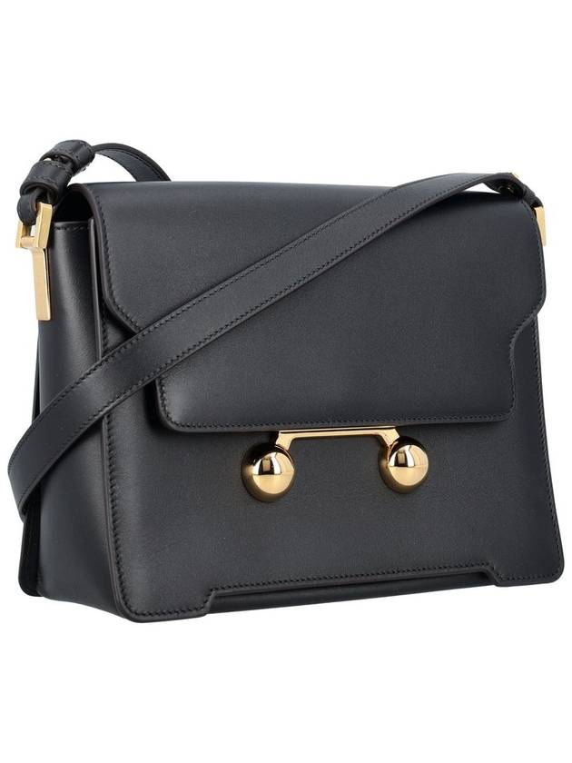 Trunkaroo Medium Leather Shoulder Bag Black - MARNI - BALAAN 3