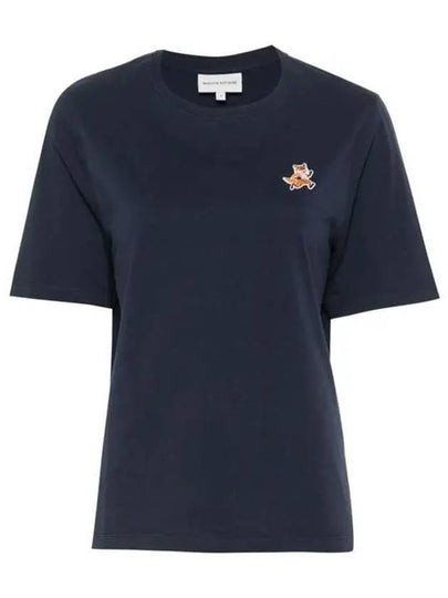 Speedy Fox Patch Comfort Short Sleeve T Shirt Navy - MAISON KITSUNE - BALAAN 2