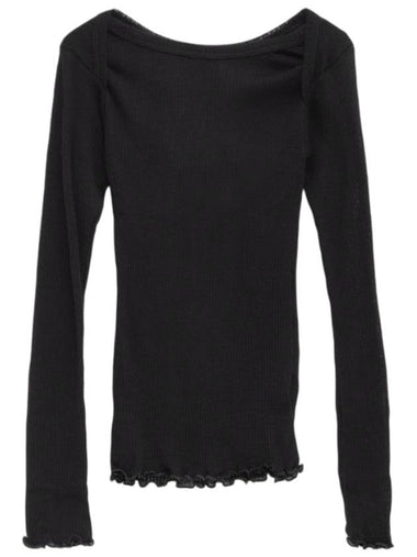 Disc Rib Wool Long Sleeve T Shirt Black - BASERANGE - BALAAN 1