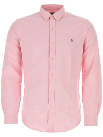 Men's Garment Dyed Oxford Long Sleeve Shirt Pink - POLO RALPH LAUREN - BALAAN 1