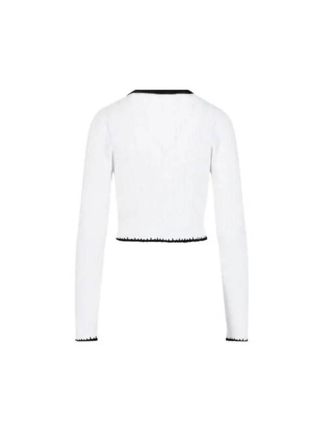 Women s Cardigan Openwork Knit Crop CF0KL047KG41 GAB - BALMAIN - BALAAN 2