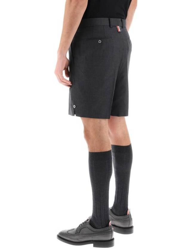 Twill Low Rise Color Mini Shorts Dark Grey - THOM BROWNE - BALAAN 4