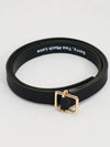 Square Buckle Season Leather Slim Belt Black - SORRY TOO MUCH LOVE - BALAAN 1