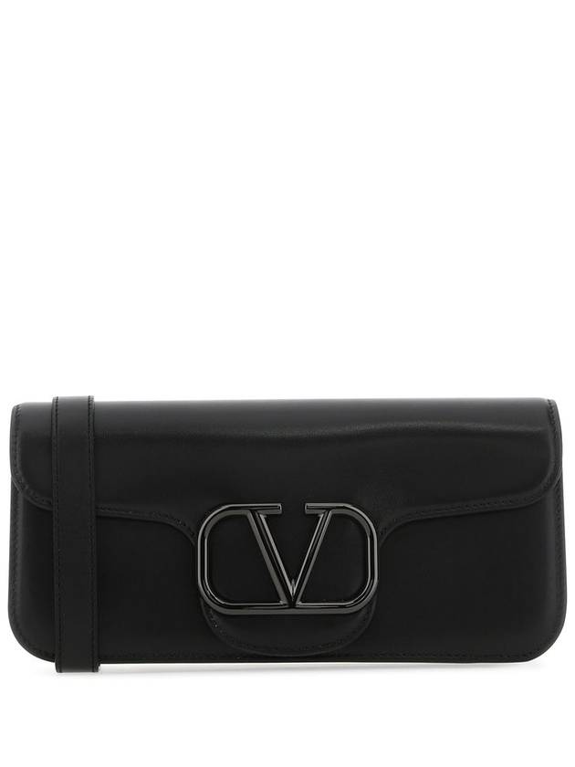 V Logo Calf Leather Cross Bag Black - VALENTINO - BALAAN 2