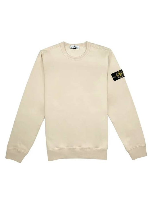 Brushed Cotton Fleece Garment Dyed Crewneck Sweatshirt Stucco - STONE ISLAND - BALAAN 2