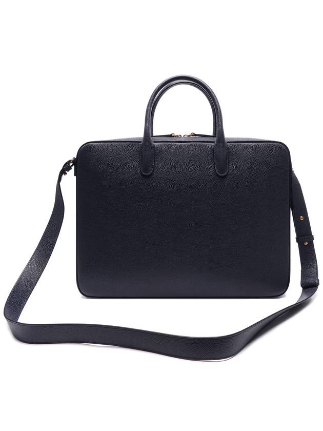 Pebble Grain Leather Brief Case Navy - THOM BROWNE - BALAAN 5