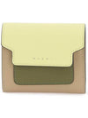 Saffiano Tri-Fold Half Wallet Yellow - MARNI - BALAAN 1