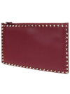 Rockstud Pebble Clutch Bag Cerise - VALENTINO - BALAAN 3