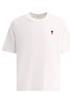 Small Heart Logo Boxy Fit Short Sleeve T-Shirt White - AMI - BALAAN 2