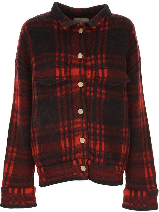 Red mohair blend checked jacket - LANEUS - BALAAN 2