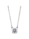 Stilla Round Zirconia Pendant Necklace Silver - SWAROVSKI - BALAAN 5