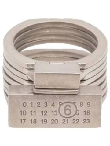 MM6 engraved logo ring palladium - MAISON MARGIELA - BALAAN 1