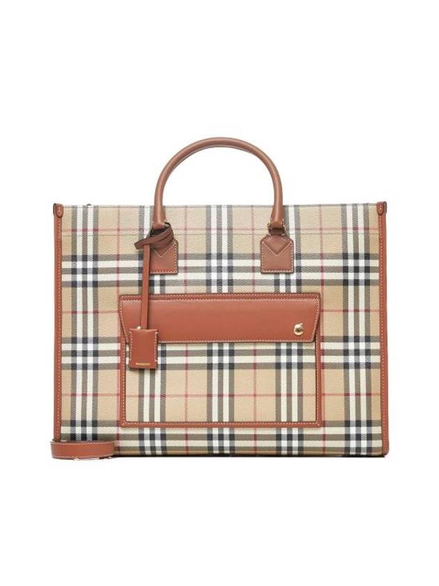 Freya Medium Tote Bag Brown Archive Beige - BURBERRY - BALAAN 1