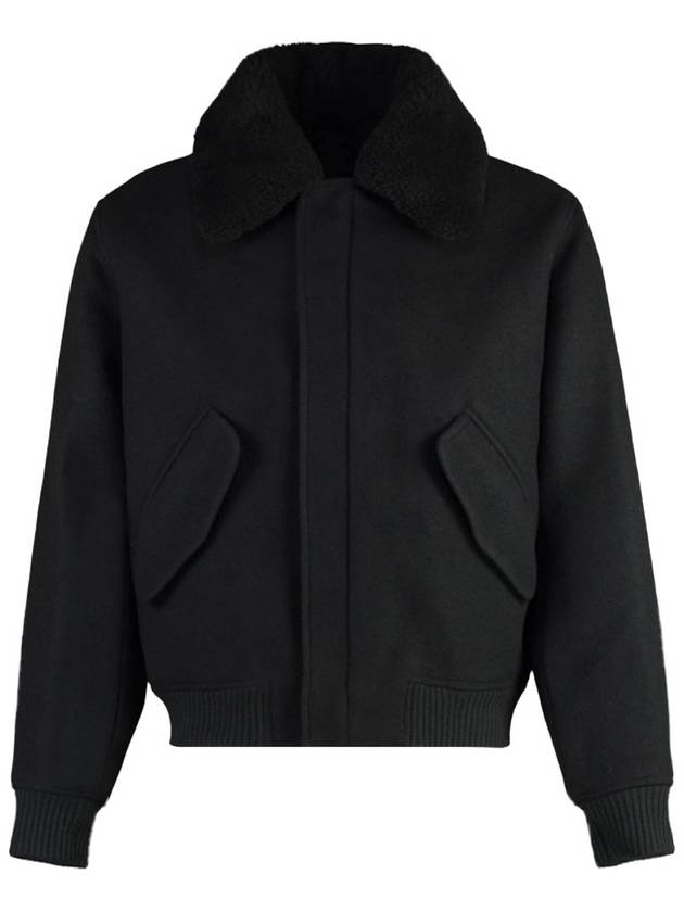 Shearling Collar Jacket Black - AMI - BALAAN 2