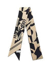 Logo Print Mini Silk Scarf White Black - SALVATORE FERRAGAMO - BALAAN 2