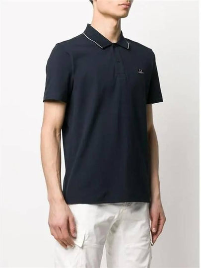 Men's Logo Slim Fit Polo Shirt Navy - CP COMPANY - BALAAN 2