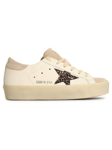 Golden Goose 'Hi Star' White Leather Sneakers - GOLDEN GOOSE - BALAAN 1