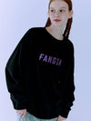 F logo embroidered crew neck sweatshirt Black - FANGOH - BALAAN 5