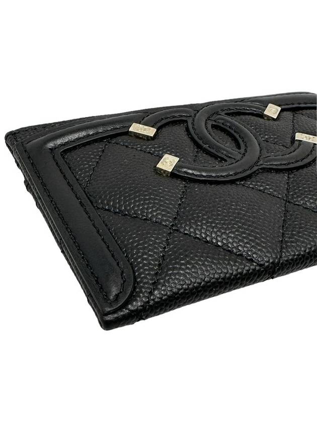 Women s A81457 CC Filigree Card Holder Caviar Wallet - CHANEL - BALAAN 6