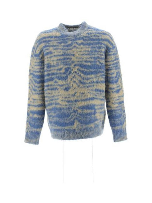 Crew Neck Wool Jumper Knit Top Denim Blue - ACNE STUDIOS - BALAAN 1