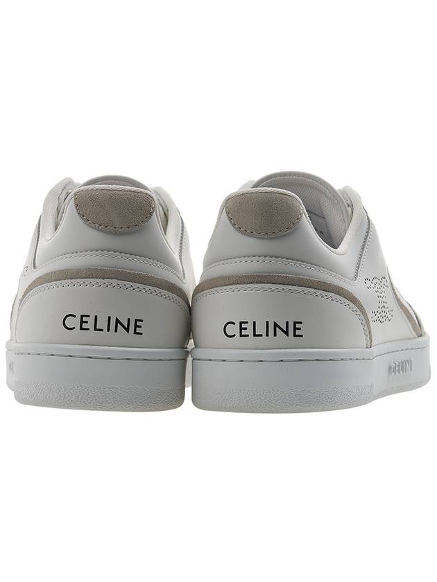 CT 10 Trainer Lace Up Suede Calfskin Low Top Sneakers White - CELINE - BALAAN 5