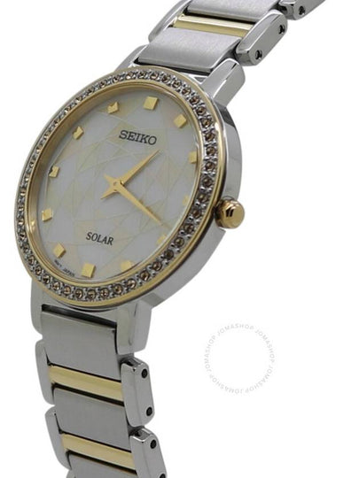 Seiko Crystal Silver Gold Dial Ladies Watch SUP454P1 - SEIKO - BALAAN 2