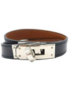 Women s Hermes Black Appong Silver Kelly Double Tour Bracelet R Engraved gt Gangbuk used luxury goods - HERMES - BALAAN 4